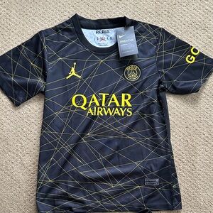 Kids soccer set Black /Yellow Graphic Jersey Kylian Mbappé